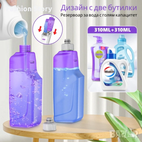 Спрей моп с двоен резервоар ENSPOWAY – ефективно мокро и сухо почистване без усилие, снимка 3 - Мопове, кофи, четки и метли - 51923654