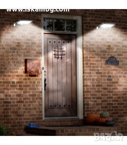 ВЪНШНО СОЛАРНА ОСВЕТЛЕНИЕ, ЛАМПА С 48 ДИОДА ЗА СТЕНА СЪС СЕНЗОР ЗА ДВИЖЕНИЕ - код 48 диода, снимка 3 - Соларни лампи - 33939831