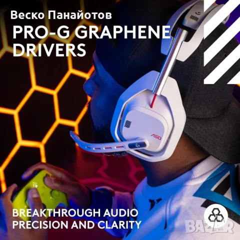  Геймърски слушалки Logitech G Astro A50 LIGHTSPEED + базова станция (Gen 5), PRO-G 50%OFF, снимка 8 - Bluetooth слушалки - 49960989