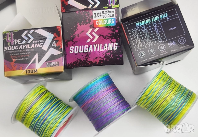 Плетени влакна 0,40 и 0,23мм - 100 метра , снимка 2 - Такъми - 42068879