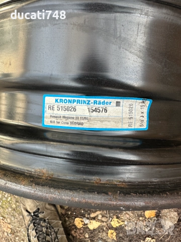 4бр. железни джанти 15", 5х114.3, 66.1 - Renault, снимка 5 - Гуми и джанти - 52630277
