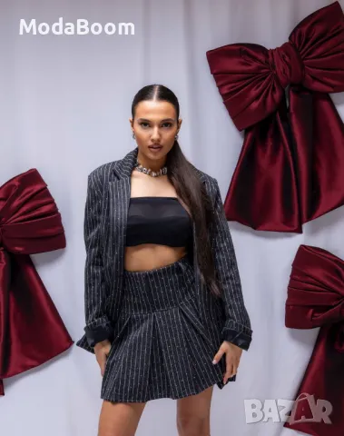 Блестящ комплект пола и сако , снимка 3 - Поли - 48274491