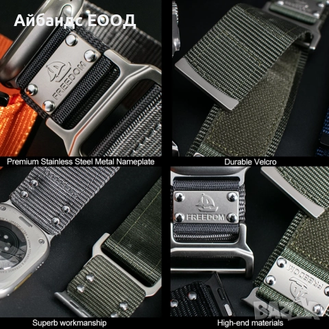 Широка текстилна каишка FREEDOM band за Apple Watch ULTRA/SE/11/10/9/8, снимка 12 - Apple iPhone - 52158316