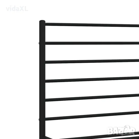 vidaXL Метална рамка за легло с горна табла, черна, 150x200 см, снимка 9 - Спални и легла - 56147215