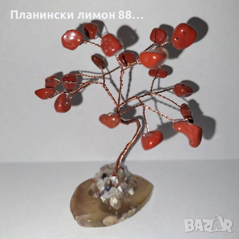 дърво с естествени камъчета от червен яспис