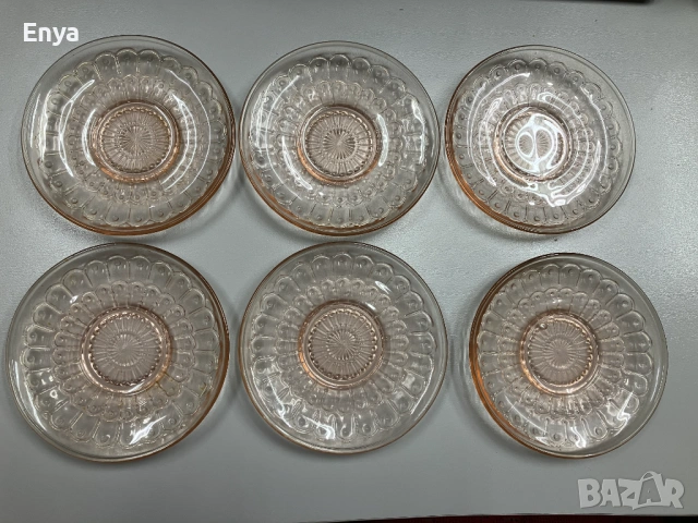 Десертни чинии, цвят "розов карамел" - 6 бр., снимка 4 - Чинии - 53646397