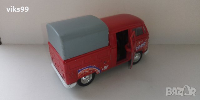 Volkswagen VW T1 Double Cabin Pick Up 1:34-39 WELLY, снимка 5 - Колекции - 40638485