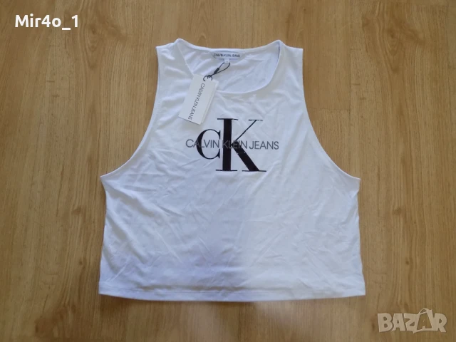нов потник calvin klein ck тениска боди бюстие блуза фанела риза худи оригинален спорт дамски S