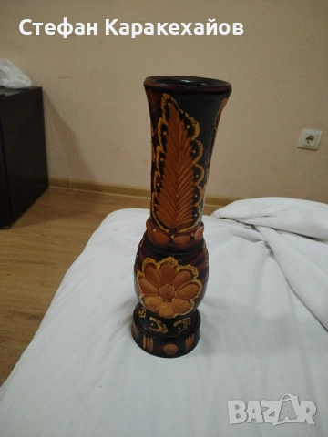 Ваза, дърворезба , снимка 3 - Декорация за дома - 53576639