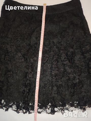 Дамска черна официална поличка с харбали H&M размер S 36 цена 10 лв., снимка 6 - Поли - 42634907