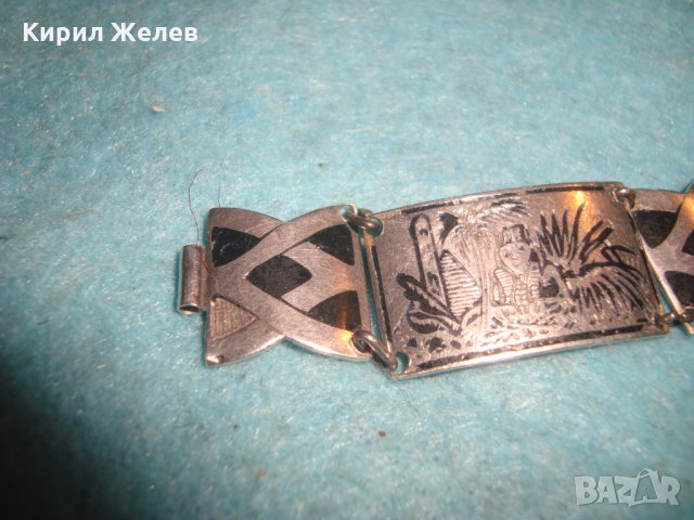 СТАРИННА АРАБСКА СРЕБЪРНА с НИЕЛО РЪЧНО ХУДОЖЕСТВЕНО ОРНАМЕНТИРАНА ГРИВНА УНИКАТ МАЙСТОРСКА 25702, снимка 13 - Антикварни и старинни предмети - 35859106