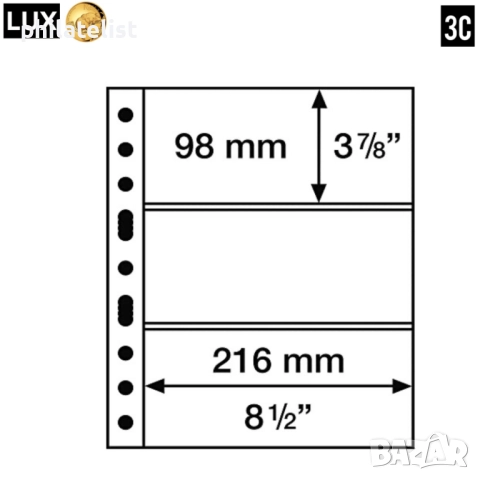 Листа от серията LUX A4 за банкноти , пощенски картички и FDC пликове – GRANDE стандарт , снимка 4 - Нумизматика и бонистика - 52405431