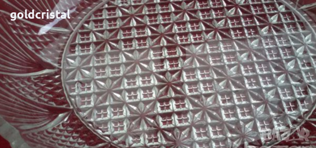 ретро стъклена купа фруктиера елипса , снимка 2 - Антикварни и старинни предмети - 18557722