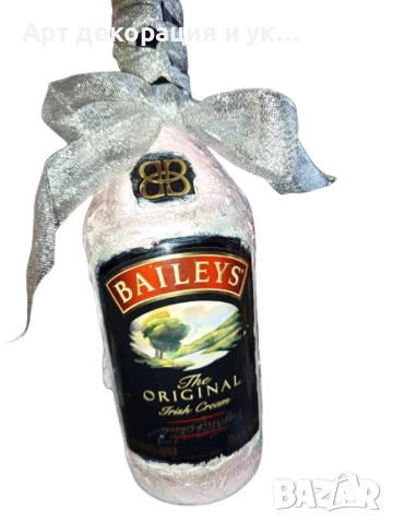 Арт бутилки  с алкохол за подарък на Кумове, снимка 3 - Декорация - 52649749