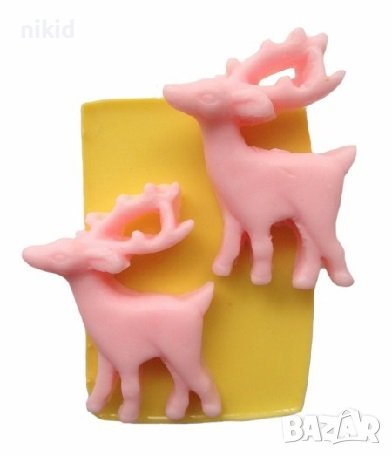 2 малки елен еленчета елени силиконов молд форма фондан гипс шоколад декор