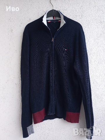 Tommy Hilfiger памучна жилетка с цип L-XL