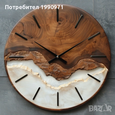 Стенен часовник от естествена дървесина по поръчка, снимка 3 - Декорация за дома - 53727150