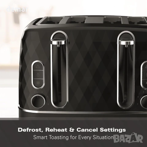 Тостер Hamilton Beach 4 филии, 2300 W, 6 контрола за изпичане,HBT3221B, снимка 5 - Тостери - 50572058