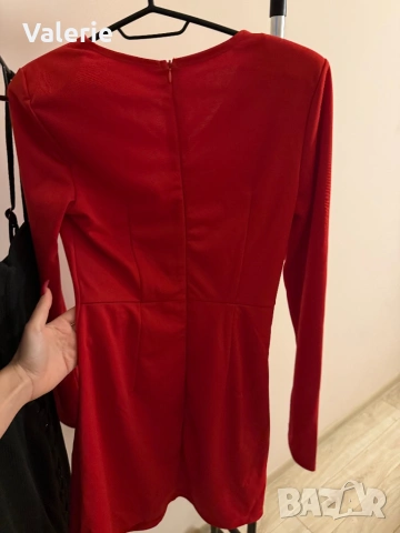 Дамска червена коктейлна рокля , снимка 4 - Рокли - 53226318