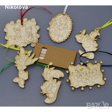 Сет от коледни фигурки за оцветяване + цветни моливи – любими герои на децата!, снимка 8 - Фигурки - 52277653