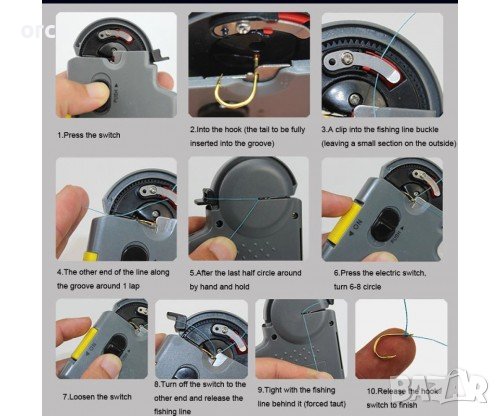 🔌 Електрическа куковръзвачка за куки 🎣 Автоматична машинка за риболов, снимка 3 - Такъми - 29963219