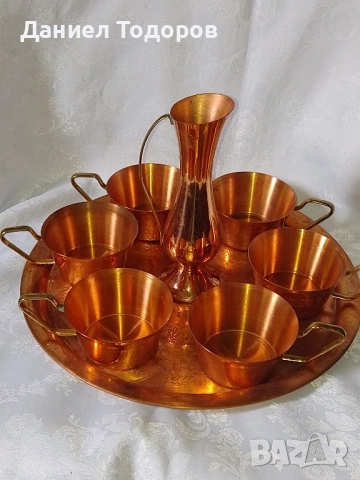 Стар Кован Меден Сервиз за - Кафе , Вино, Ракия - 8 части, снимка 6 - Сервизи - 52191164