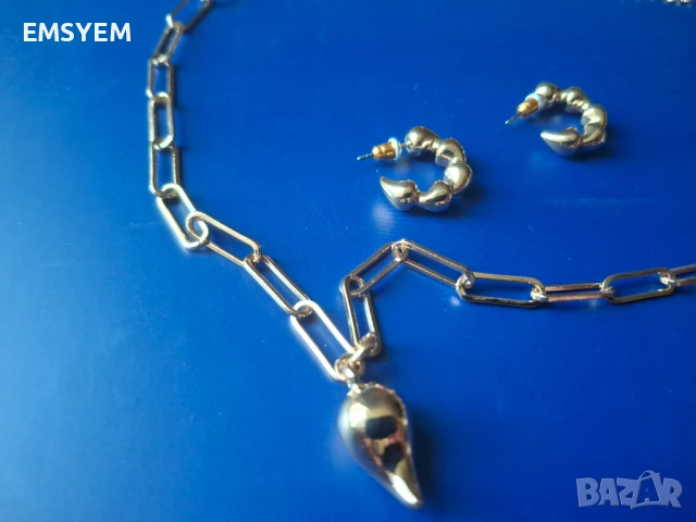 Комплект колие и обици Chloe, снимка 4 - Бижутерийни комплекти - 50835189