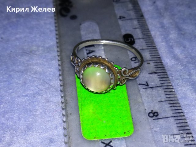 СТАРИНЕН СКЪПОЦЕНЕН СРЕБРЕН АР НУВО ПРЪСТЕН ВИСОКА ПРОБА СРЕБРО с РЪЧНО ШЛИФОВАН ЛУНЕН КАМЪК 38285, снимка 11 - Антикварни и старинни предмети - 40920500