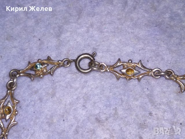 СТАРА ФЛОРАЛНА АЖУРНА АРТ НУВО СРЕБЪРНА ГРИВНА СРЕБРО ПРОБА 925 РЪЧНА ИЗРАБОТКА 38491, снимка 8 - Гривни - 41472567