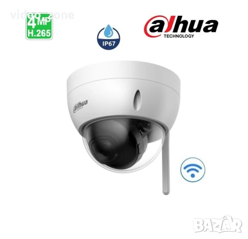 Dahua 4 MP IP Wi-Fi (безжична) вандалоустойчива куполна камера