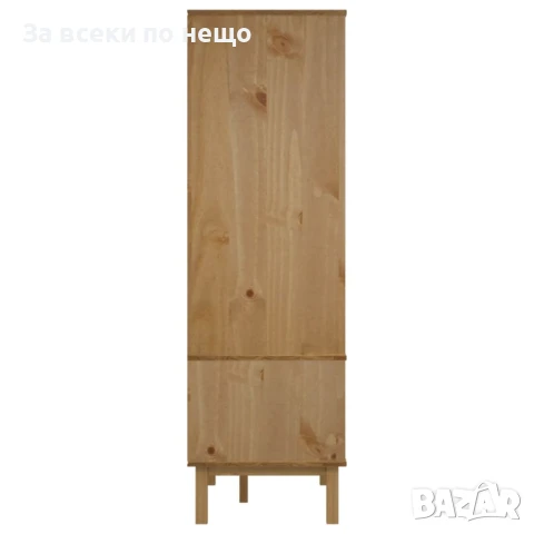 Гардероб кафяво и бяло 76,5x53x172 см бор масив Код P816, снимка 6 - Гардероби - 50829443