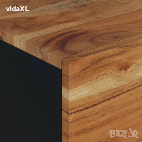 vidaXL Маса за кафе, 80x50x40 см, акация масив и инженерно дърво(SKU:350637), снимка 4 - Маси - 48202763