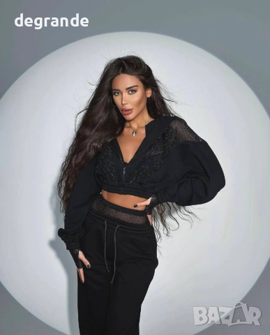 Дамски комплект с камъни наличен в два цвята, снимка 2 - Спортни екипи - 51572489