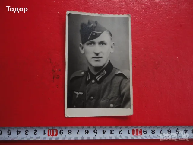 Армейска снимка картичка  немски войник Вермахт 3 Райх , снимка 2 - Колекции - 56233857