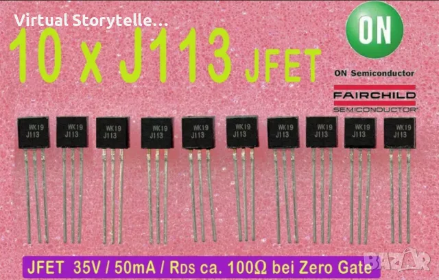 J113 N canal J-FET TO92 транзистори произведени 2017 от ONSEMI, снимка 1