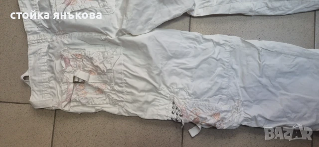Уникален дамски бял панталон външни джобове , снимка 5 - Панталони - 51127365