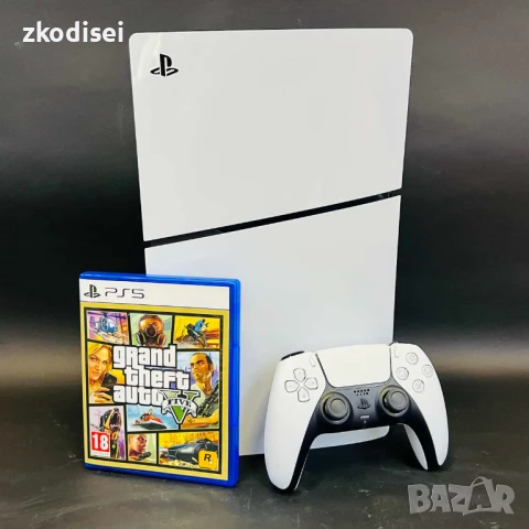 Конзола SONY - PS5 SLIM DISK с 1бр. джойстик и 1бр. игра, снимка 1