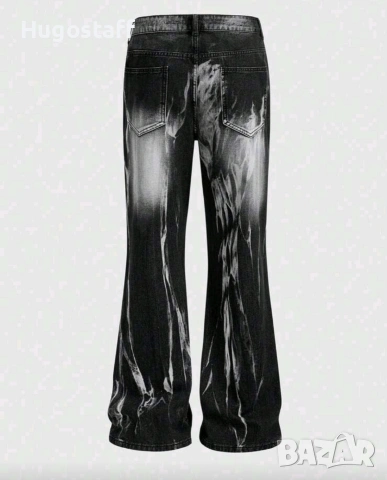 Нови черни baggy дънки Casual Loose Fit Jeans панталони карго Л/34, снимка 2 - Дънки - 53115015