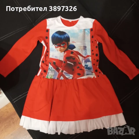 Рокличка с дълъг ръкав.На тема "Калинката"Размер 122 