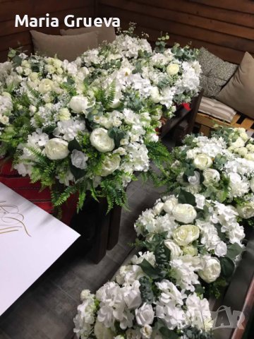 Готова сватбена или за кръщене, бизнес събитие украса от изкуствени цветя, снимка 4 - Изкуствени цветя - 42422550