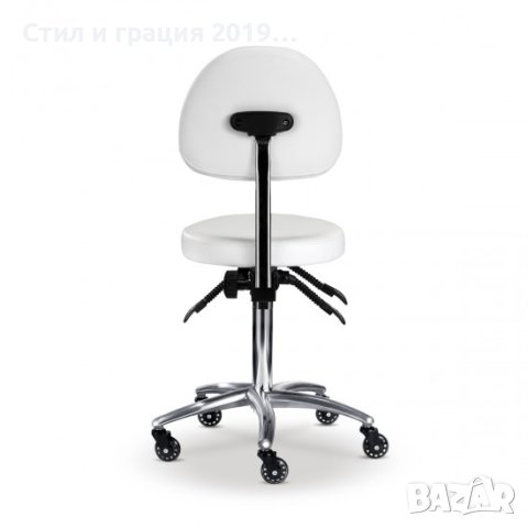 Козметичен стол - табуретка с облегалка Rita 53/73 см, снимка 3 - Педикюр и маникюр - 44262276