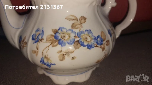 чайник, барок, бароков, изида, синя роза, снимка 2 - Антикварни и старинни предмети - 49883062