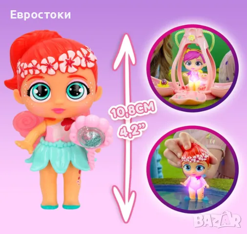 Кукла Bloopies Fairies, Surprise, кукла-фея с изненади, светеща кукла с магическа капсула и аксесоар, снимка 7 - Кукли - 49156438