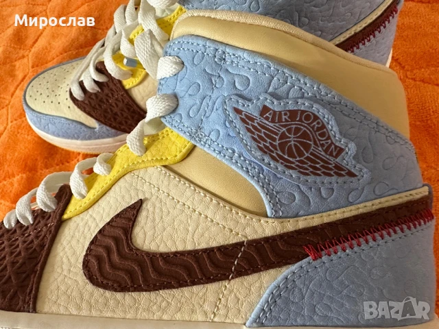 Nike Air Jordan 1 Mid Fearless Maison Château Rouge, снимка 4 - Кецове - 51196347