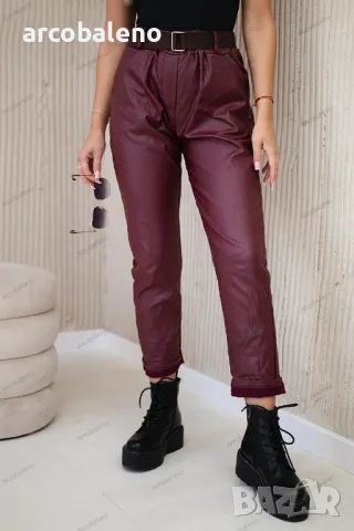 Дамски восъчен панталон с колан, 8цвята , снимка 12 - Панталони - 47413833