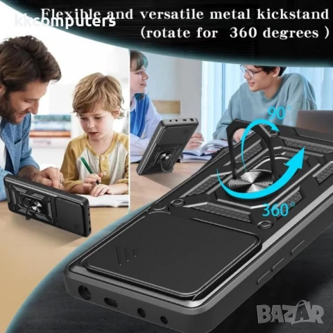 Xiaomi Redmi Note 14 5G Удароустойчив Ring Holder/ TPU+PC Калъф и Протектор, снимка 6 - Калъфи, кейсове - 50903960