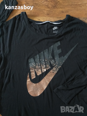 NIKE SIGNAL LS TEE METALLIC - страхотна дамска блуза КАТО НОВА, снимка 3 - Блузи с дълъг ръкав и пуловери - 36300070