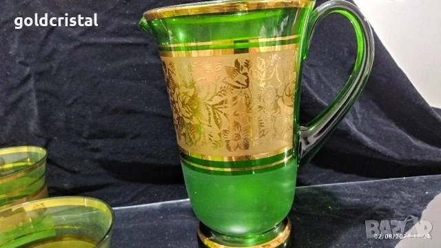 стари стъклени чаши и кана Чехословакия , снимка 6 - Антикварни и старинни предмети - 51374504