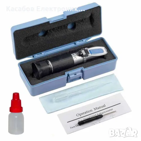 Рефрактометър за мед, захаромер и водно съдържание + течност за калибриране, снимка 8 - Други инструменти - 48949282