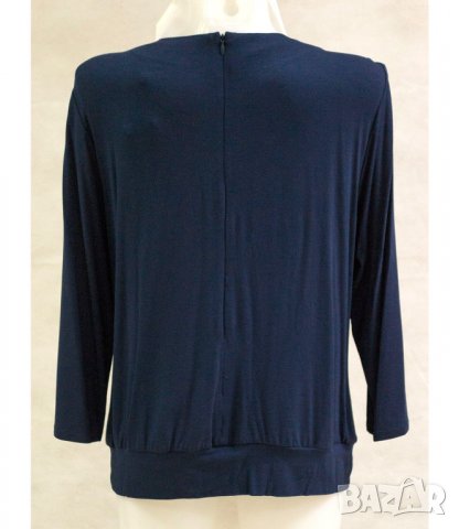 Тъмносиня дамска блуза с дантела марка Vittoria Giovani - EU 44, снимка 4 - Блузи с дълъг ръкав и пуловери - 23031808